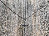 Sterling Silver Baroque Crucifix, Antique Replica, From Rome, From Holy See, Crucifix Pendant Necklace, Large Sterling Silver Crucifix Cross