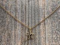 Antique Gold Plated John 3:16 Pendant Necklace, Antique Replica, John 3 16, For God so loved the World that He gave His One and Only Son