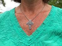 Sterling Silver Artisan Crucifix, Antique Replica, Crucifix Pendant Necklace, Large and Elegant Sterling Silver Crucifix, Bail on Backside