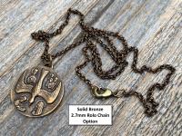 Large Bronze 5 Way Medal Pendant Necklace, Antique Replica, Rare Big 4 Way Medallion, from France by Artists JB and PCH, Descending Dove