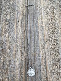 Silver St Gerard Majella Medal Pendant on Necklace, By French Artist Charl, Antique Replica Medallion, Saint of Expectant Mothers Fertility