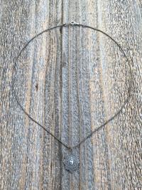 Petite French Sterling Silver Sacred Heart of Jesus Medal Pendant on Necklace, Antique Replica, Basilica of the Sacred Heart Paray-le-Monial