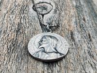 Sterling Silver Jesus Christ Medallion Pendant, French Antique Replica, Signed by Louis Tricard, Latin Christus Salvator - Christ the Savior