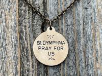 Bronze St. Dymphna Medal, Saint Dymphna Pendant, St Dymphna Necklace, Antique Replica, Patron Saint of Anxiety, Saint of Mental Illness