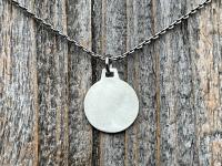 Small Sterling Silver St Patrick Medallion Necklace, Antique Replica of Rare Modernist Medal signed by Ferdinand Py, Patron Saint of Ireland