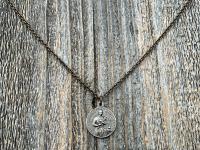 Bronze St Gerard Majella & Our Lady of Perpetual Help Medallion Necklace, Antique Replica, Saint of Expectant Mothers, Saint of Fertility