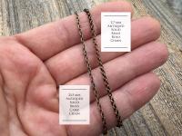 Oxidized SOLID Brass Necklace, Solid Antiqued Brass 2.7mm Rolo Chain or 2x3mm Cable Chain, Custom Any Length Necklace with Lobster Clasp