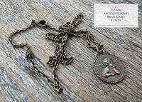 Oxidized SOLID Brass Necklace, Solid Antiqued Brass 2.7mm Rolo Chain or 2x3mm Cable Chain, Custom Any Length Necklace with Lobster Clasp