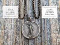 Oxidized SOLID Brass Necklace, Solid Antiqued Brass 2.7mm Rolo Chain or 2x3mm Cable Chain, Custom Any Length Necklace with Lobster Clasp