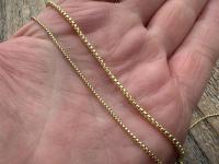 Gold Vermeil, 14k Gold over Solid Sterling Silver Box Chain Necklace Options, 1.1mm or 1.8mm Thickness, High Quality Gold Chain Necklace