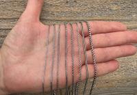Oxidized .925 Sterling Silver Chain Necklace - Various Styles or Types, Thickness and Length Options - Wheat, Box, Cable, or Foxtail Chains