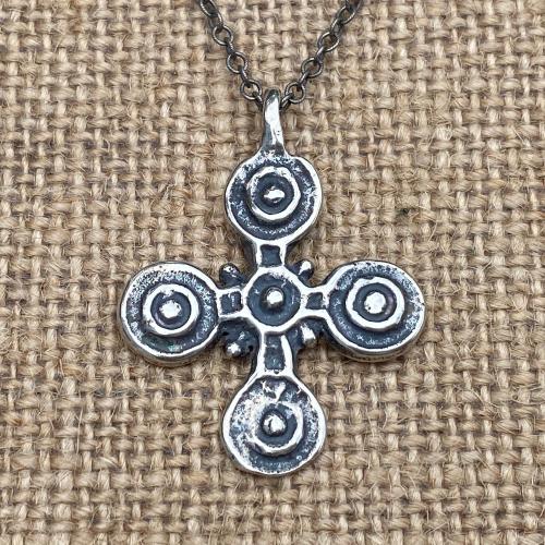 Sterling Silver Stigmata Cross, from 15th Century, Five Wounds of Jesus Cross, Cross Pendant Necklace, Antique Replica, Jesus Christ Cross