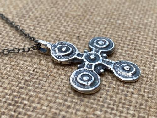 Sterling Silver Stigmata Cross, from 15th Century, Five Wounds of Jesus Cross, Cross Pendant Necklace, Antique Replica, Jesus Christ Cross