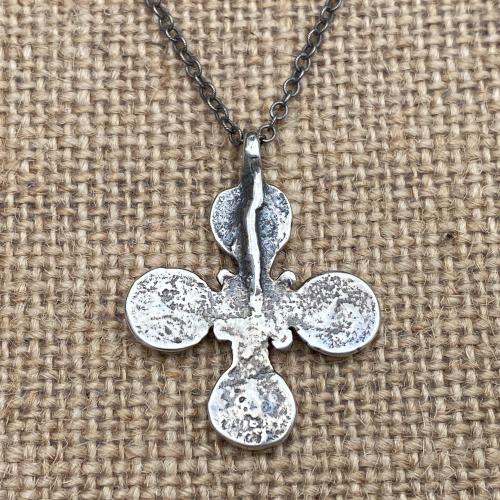 Sterling Silver Stigmata Cross, from 15th Century, Five Wounds of Jesus Cross, Cross Pendant Necklace, Antique Replica, Jesus Christ Cross
