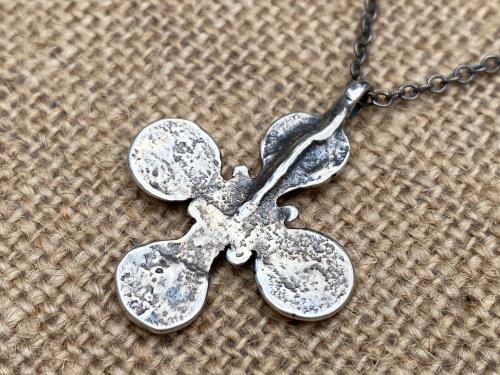 Sterling Silver Stigmata Cross, from 15th Century, Five Wounds of Jesus Cross, Cross Pendant Necklace, Antique Replica, Jesus Christ Cross