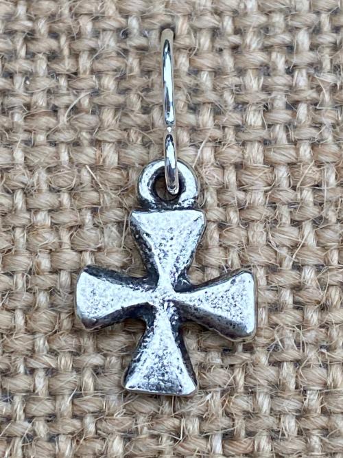 Sterling Silver Small Cross Earrings, Dangling Crosses on French Hooks, African Antique Replicas, Petite Cross Earrings, Confirmation Gift