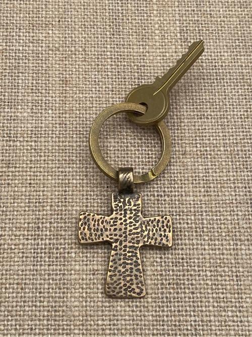 Bronze Coptic Cross Key Ring, Keyring, Antique Replica, Keyring with Cross Charm, Christian Unisex Key Ring, High Quality Cross Keyring Gift