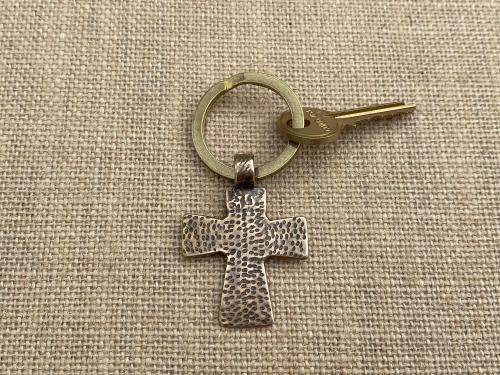 Bronze Coptic Cross Key Ring, Keyring, Antique Replica, Keyring with Cross Charm, Christian Unisex Key Ring, High Quality Cross Keyring Gift