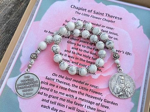 Sterling Silver St Thérèse of Lisieux Chaplet, The Little Flower Chaplet, Chaplet of Saint Theresa, The Little Saint Rosary, Antique Replica