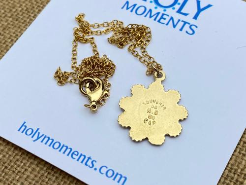 Gold Our Lady of the Rosary Medal, Antique Replica, Pendant Necklace, Notre-Dame-Du-Cap in Quebec, Our Lady of the Cape Shrine, Notre Dame