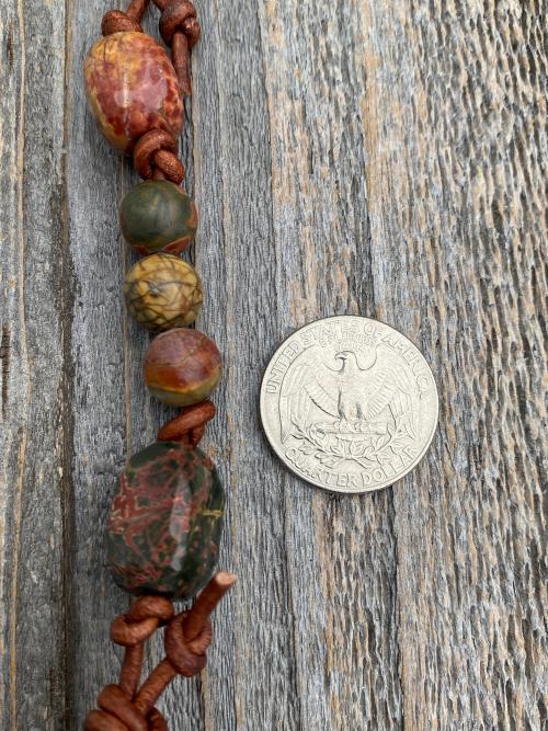 Large Rosary, Walnut Comfort Cross, Palm Cross, Red Cherry Creek Jasper Gemstones, Oversized Rosary, Wall Rosary, Couples Rosary, Heirloom