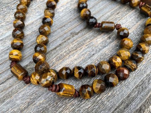 Large Walnut Palm Cross and Yellow Tigereye Gemstone Rosary,  Hand-carved byRon PalmCross Crucifix, Big Comfort Cross Rosary, Couples Rosary