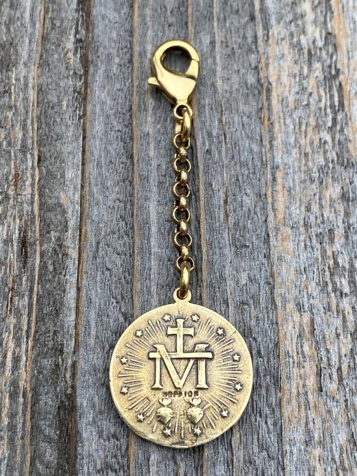 Antique Gold Chain & Lobster Clasp for attaching Medals Crosses Crucifixes *Medal not included* Dangling Religious Medals, Religious Charms