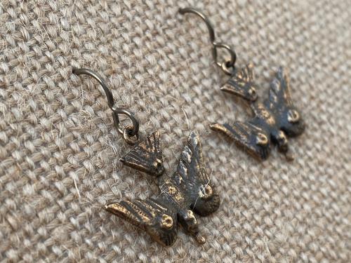 Bronze Holy Spirit Dove Earrings, Antique Replica Doves, Descending Dove Earrings, Holy Ghost Earrings, Holy Spirit Jewelry, Dangling Doves