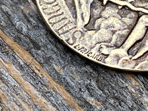 St Michael Medallion Pocket Token, Rare French & Latin Antique Replica, Artist L Tricard, Sterling Silver or Bronze, Archangel Michael Medal