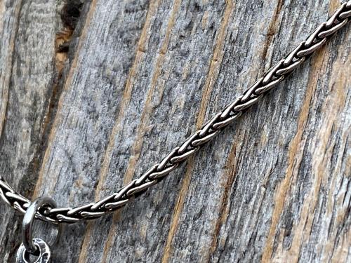 Oxidized Sterling Silver 1.5mm Wheat Chain, CHAIN ONLY, .925 Sterling Silver 1.5 mm Necklace, Length Options 16" 18" 20" 22" or 24" Inches