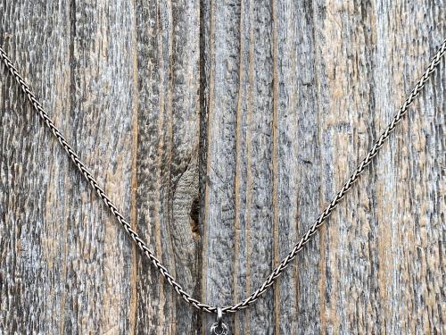 Oxidized Sterling Silver 1.5mm Wheat Chain, CHAIN ONLY, .925 Sterling Silver 1.5 mm Necklace, Length Options 16" 18" 20" 22" or 24" Inches
