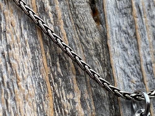 Oxidized Sterling Silver 1.5mm Wheat Chain, CHAIN ONLY, .925 Sterling Silver 1.5 mm Necklace, Length Options 16" 18" 20" 22" or 24" Inches