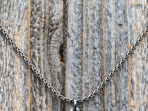 Oxidized Sterling Silver 1.5mm Wheat Chain, CHAIN ONLY, .925 Sterling Silver 1.5 mm Necklace, Length Options 16" 18" 20" 22" or 24" Inches