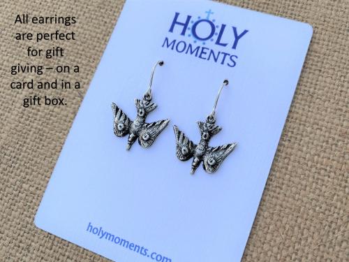 Custom Earrings made from your choice of Medallions, Crosses or Crucifixes, French Hook Dangle Earrings in Sterling Silver, Bronze or Gold