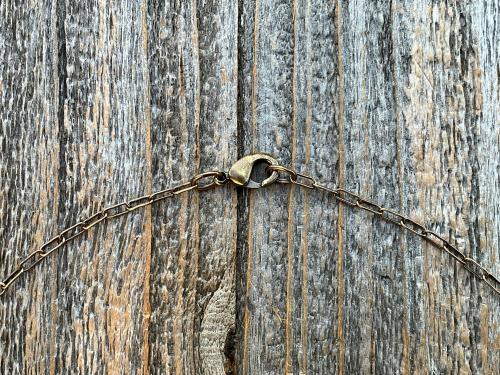 Bronze St. Francis of Assisi Medal and Necklace, Blessing Prayer on Backside, Antique Replica Medal, St Francis Pendant, Paperclip Chain