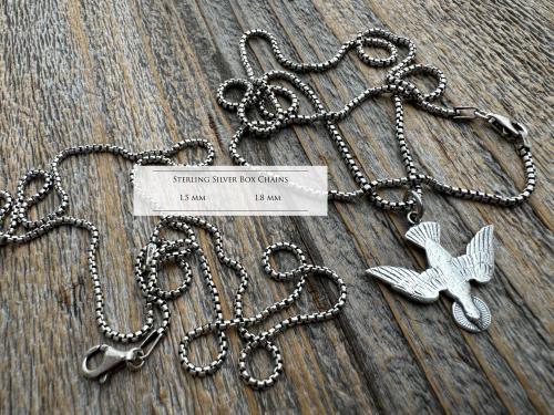 Oxidized .925 Sterling Silver Chain Necklace - Various Styles or Types, Thickness and Length Options - Wheat, Box, Cable, or Foxtail Chains