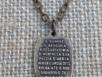 Bronze St. Francis of Assisi Medal and Necklace, Blessing Prayer on Backside, Antique Replica Medal, St Francis Pendant, Adjustable Length
