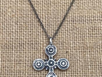 Sterling Silver Stigmata Cross, from 15th Century, Five Wounds of Jesus Cross, Cross Pendant Necklace, Antique Replica, Jesus Christ Cross