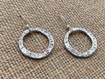 Sterling Silver Celtic Rosary Ring Earrings Antique Replica Our Lady of the Rosary Mary Marian Lourdes Fatima Holy Mother Virgin Loops Hoops