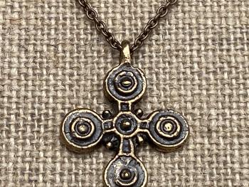 Bronze Five Wounds of Christ, Stigmata Cross Pendant Necklace, 15th Century Antique Replica Cross, Antiquity, Five Holy Wounds, 5 Wounds of