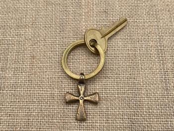 Bronze African Cross Key Ring, Antique Replica Cross, Folds to be compact, High quality solid bronze, Gift Idea for Christian, Unisex Ring