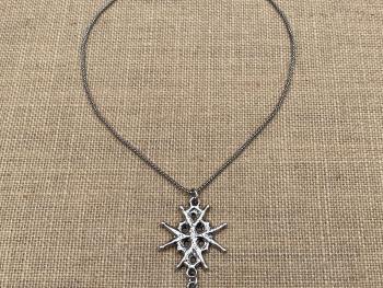 Sterling Silver Large Huguenot Cross Pendant Necklace, Antique Replica, Dangling Holy Spirit Dove, Maltese Cross, Malta Cross, Christian