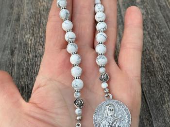 Sterling Silver St Thérèse of Lisieux Chaplet, The Little Flower Chaplet, Chaplet of Saint Theresa, The Little Saint Rosary, Antique Replica