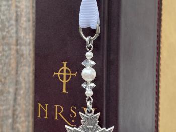 Sterling Silver Holy Spirit Dove Cross Bookmark, Bible Bookmark, Swarovski Crystals and Pearls, Confirmation Gift, Religious Book Mark, Dove