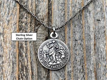 Sterling Silver Our Lady Untier of Knots Medallion on Necklace, Antique Replica of French Our Lady Undoer of Knots Marian Devotion Pendant