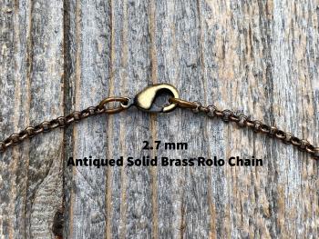 Add Oxidized SOLID Bronze Rolo Chain Necklace, Solid Antiqued Brass 2.7mm Rolo Chain in Various Lengths, to your order