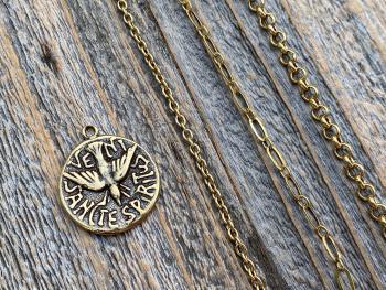 Add Antiqued Gold Chain Necklace, Antique Gold Chain Styles in Various Lengths, Rolo, Long & Short, or Cable style, to your order