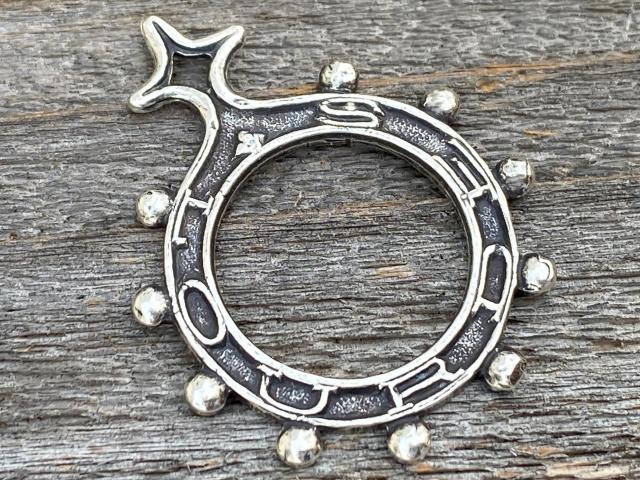 Sterling Silver Finger Rosary Ring from Lourdes, France, French Antique Replica, Dizainier, Silver Anniversary Gift, 25th Anniversary Gift