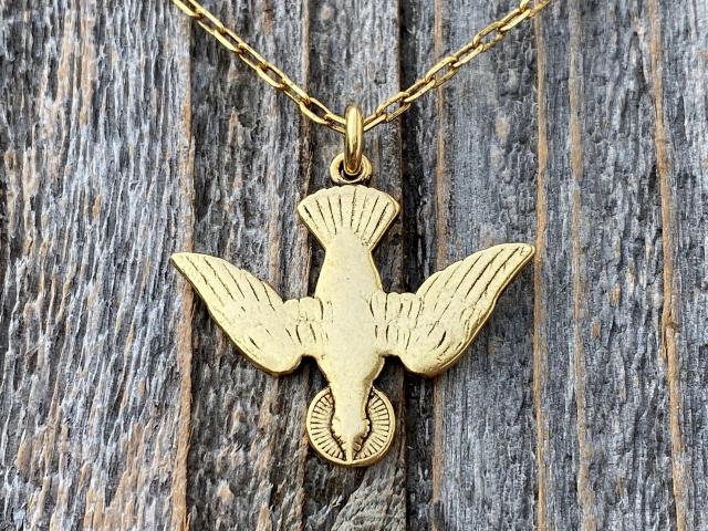 Buy Gold Holy Spirit Dove Cross Necklace Birthday Gift Ideas Personalized  Customized Made to Order Jewelry, N3522 Online in India - Etsy